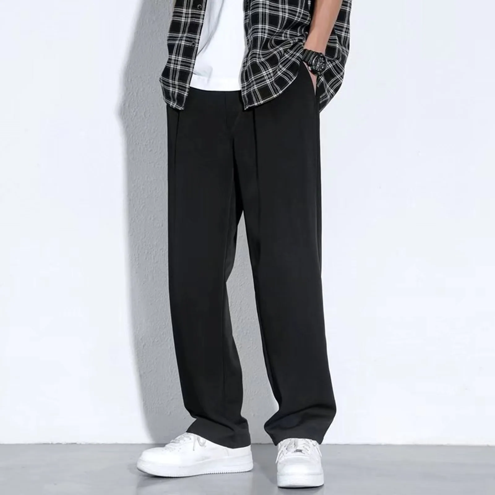 Description Picture 2 of itemSweatpants Straight Leg Men Casual Pants Pockets Lightweight Streetwear Running Man Trousers Y2k Clothes Gym Work Pantalones
