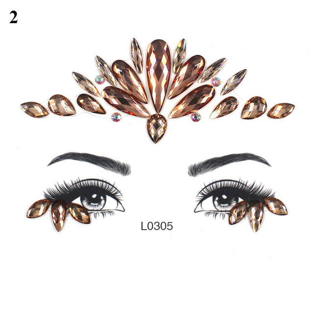 Crystal Tattoo Sticker Drill Stickers Eyes Sticker Party Face Stickers Face Decoration Diamond Masquerade Temporary Tattoo