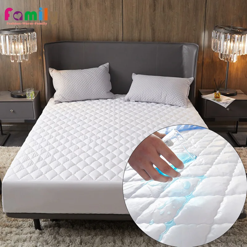 

Waterproof Mattress Cover Thicken Quilting Process King Queen Mattress Protector Solid Color Breathable Sheets Bedding 140/160cm