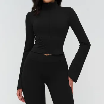 Veste de Yoga Femme Zippée Manches Longues
