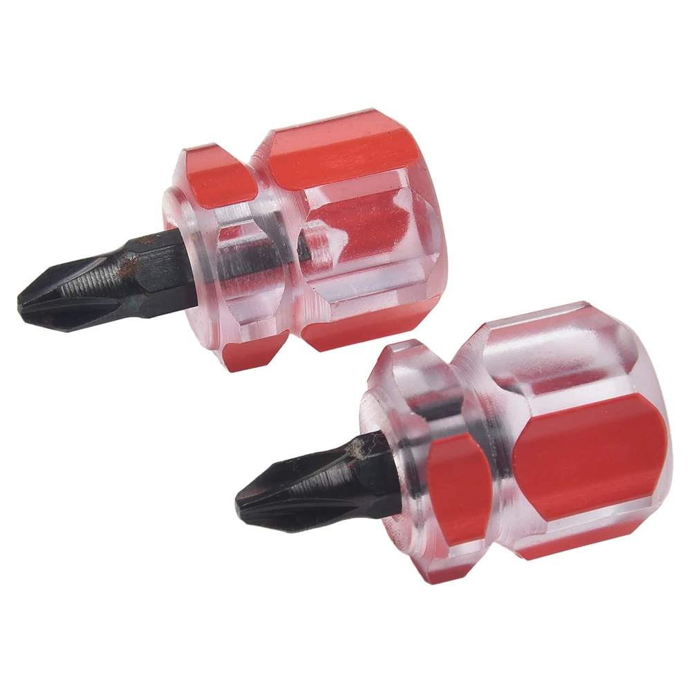 

2pcs Small Stubby Flat Head /Cross-Head Screw Driver Screwdriver For Repairing Sewing Machines Repair Hand Tools