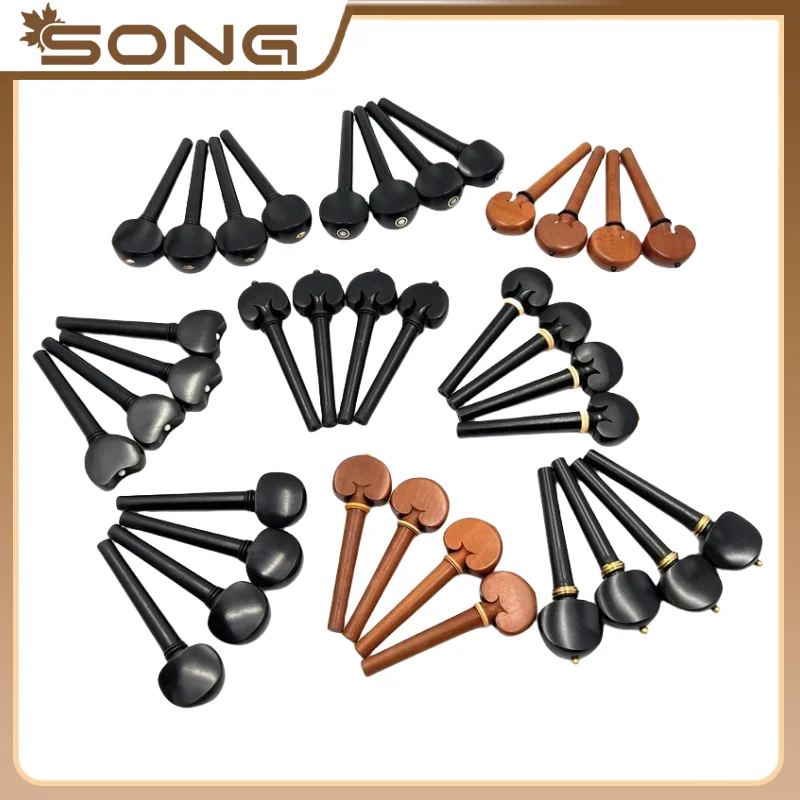 4pcs professional cello Tuning Peg 4/4 cello pegs Jujube wood/ebony Parts Accessories Fittings