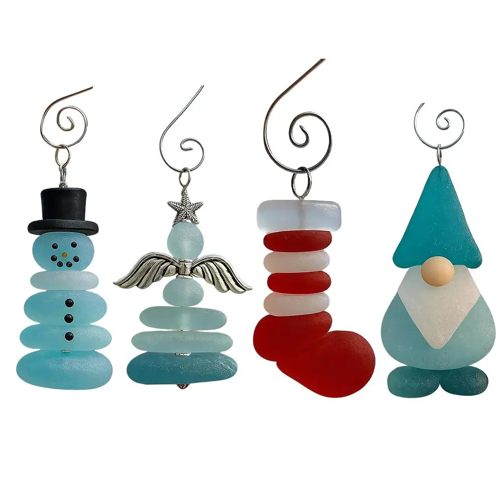 Christmas Coastal Ornaments Beach Theme Lighthouse Sailboat Acrylic Ornament Unique Hanging Decor for Tree Xmas Home Decoration