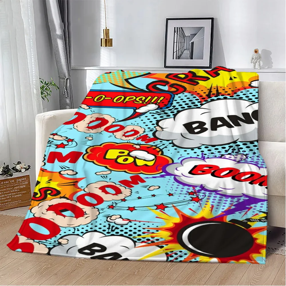 Pop Art Background Fleece Blanket Luxury Designer Plaid Cover Lankybox Double Bed Bedspreads and Over Cubes Maison Margiela Acdc