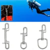 1PC 316 Stainless Steel Swivel Eye Bolt Spring Snap Hook Double Head Hook Marine Diving D Ring Snap Hooks With Swivel 4