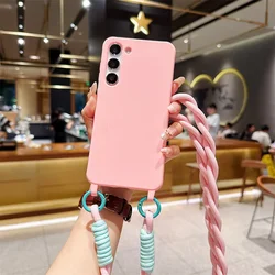 Universal Crossbody Lanyard Phone Case Cover for Samsung A14 5G (Pink)
