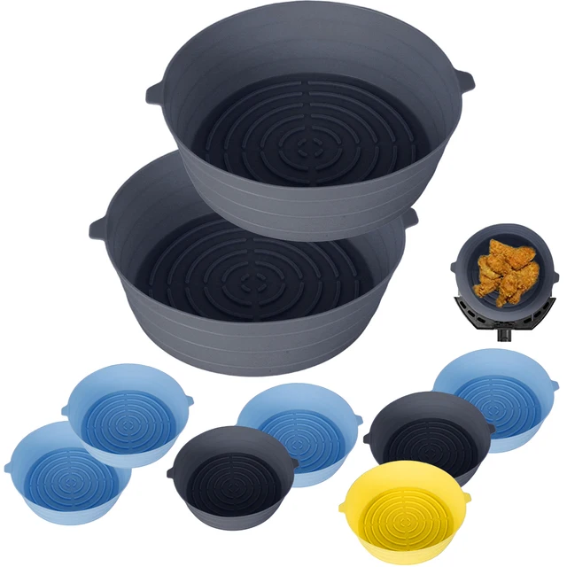 2/3Db Air Stryer Silicone Pock Fogantyúval Újrahasznosítható Levegő Sütő Bélés Hőálló Szilikon Kosár 7,5 Hüvelykes Kerek