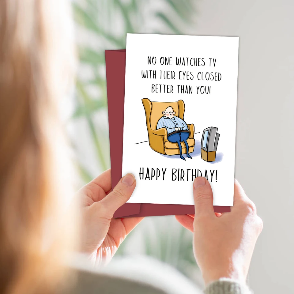 Biglietto di auguri di compleanno maschile moderno - Papà, papà, nonno, nonno - o qualsiasi nome BC52 - Italia