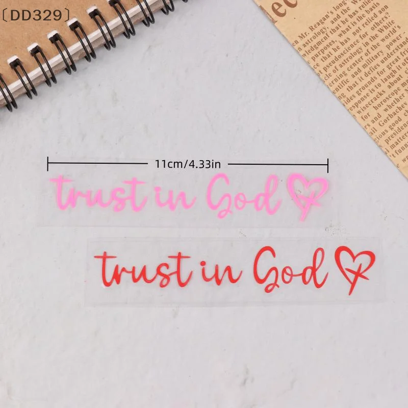 〔DD329〕Trust In God Heart Car Rear View Mirror Sticker Decal Faith Bible Verse Christian Church Auto Vehicle Bumper Decor