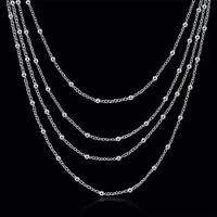 Collier en argent Sterling 925 pour femmes, bijoux à la mode, chaîne de perles lisses de 18 pouces, cadeaux d'anniversaire de mariage, offre spéciale 4