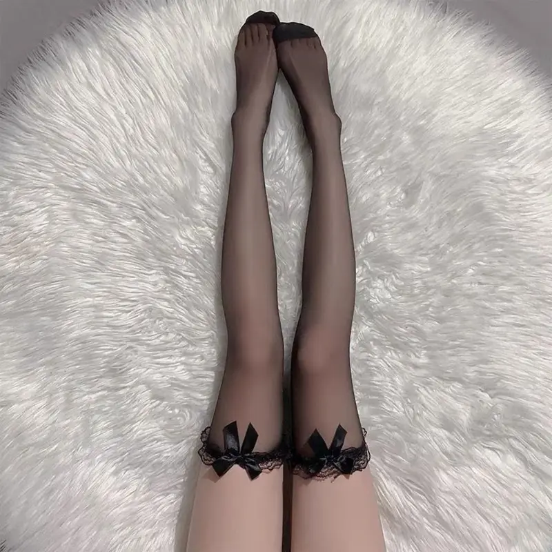 Black White Sexy Overknee Long Socks...