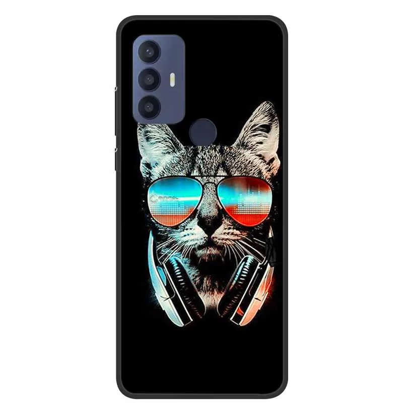 Black Silicon Animal Design Soft TPU Phone Case - Cool Wolf Edition, Flexible Protection Shell