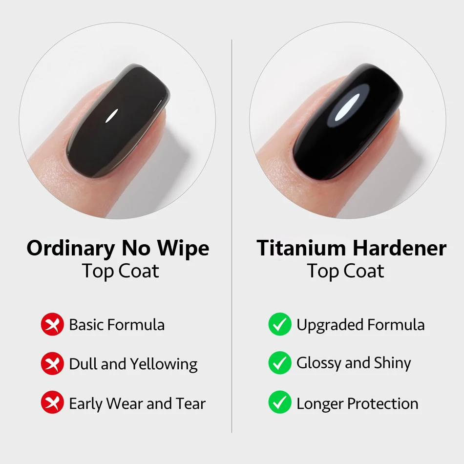 CHUNSHU UpgradesTempered Top Coat 15ml Long Wear No Wipe Titanium Top Gel Varnish Sealing For Manicure Super Shining Diamond Top 3