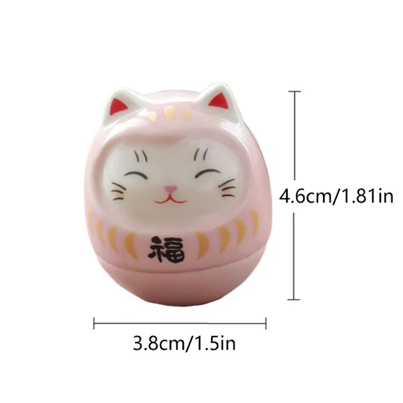 Ceramic Daruma Statue Daruma Tumbler Crafts Japanese Style Lucky Cat Fortune Ornament Landscape Home Decor Accessories Gifts