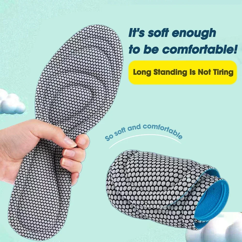 thumbnail image 3 of Plantillas ortopédicas de espuma viscoelástica para zapatos de hombre y mujer, plantilla desodorizante antibacteriana nano que absorbe el sudor y se puede utilizar para correr, 4 unidades, 3 of 5
