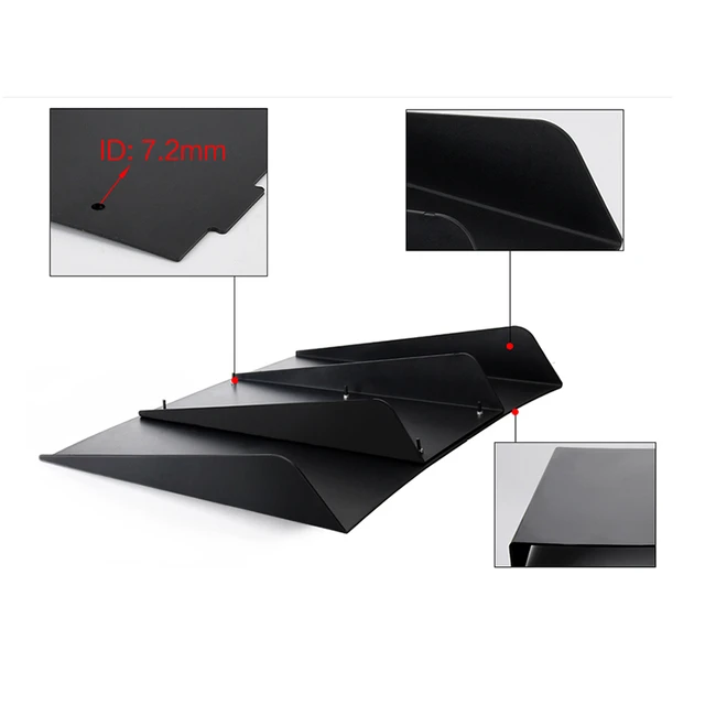 22 x 21 ABS Universal Hinten Stoßstange 4 Flossen Diffusor Fin Schwarz Auto  Spoiler Dekoration Fin - AliExpress