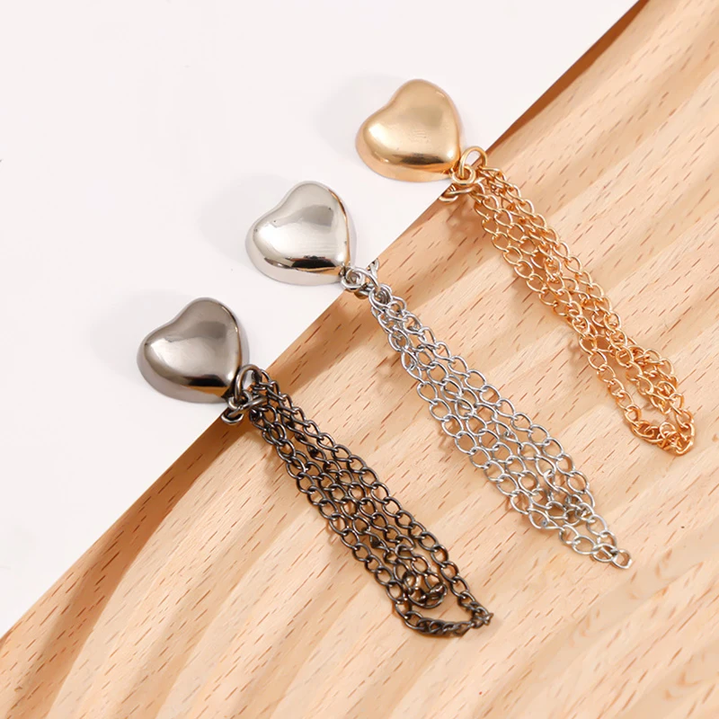 Magnetic Scarf Brooch With Tassel Chain Buckle Alloy Female Muslim Headscarf Hijabs Clips Boutonniere Pins Clothing Accessories