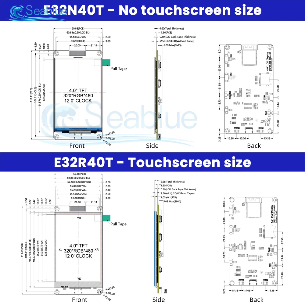 รูปสินค้า บอร์ดพัฒนา ESP32 จอแสดงผลอัจฉริยะ 4 นิ้ว