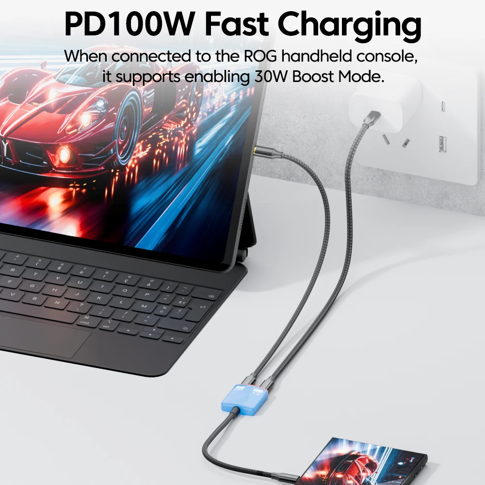 100W 고속 충전 풀 기능 충전 전송 라인 8K 화면 전송 확장 도크 타입-C 2-in-1 컨버터