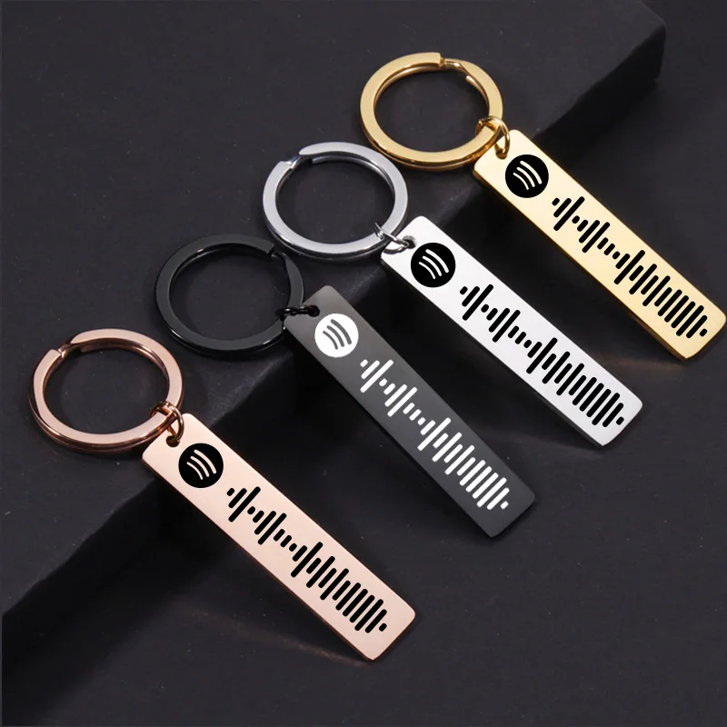 Personalized-Music-Spotify-Scan-Code-Keychain-for-Women-Men-Stainless ...
