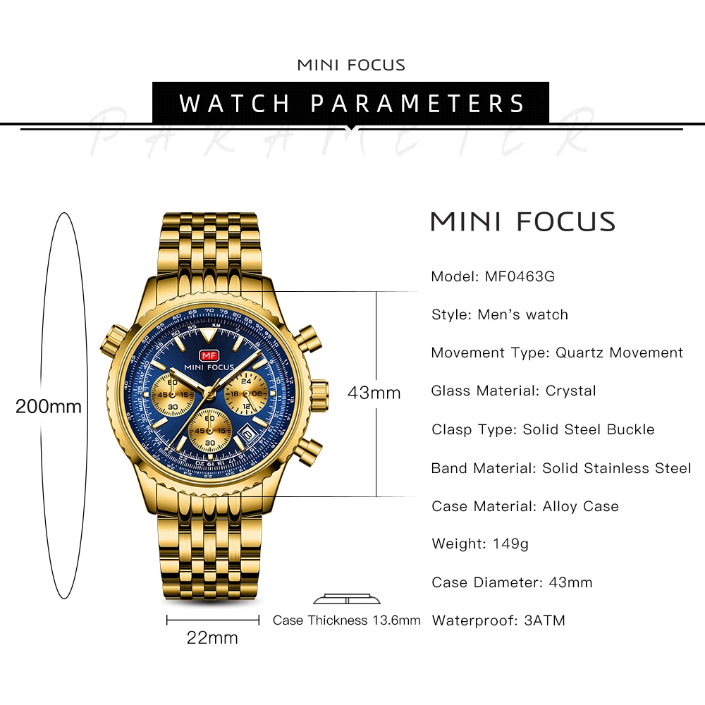 MINI FOCUS Quarzuhr für Herren, wasserdicht_voghion.com