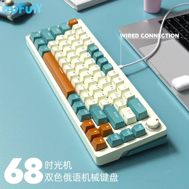 

MiFuny ZIFRIEND Mechanical Keyboard 68 Keys Hot Swap RGB Backlit Wired 2.4Ghz Wirless Bluetooth 60% Keyboards Lemon Switch Gift