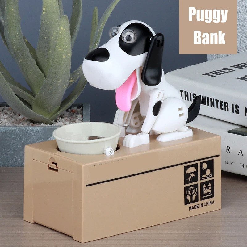 Robotic Coin Munching Toy Money Box Cartoon Robotic Dog Steal Banks Funny Choken Bako Puppy Money Box