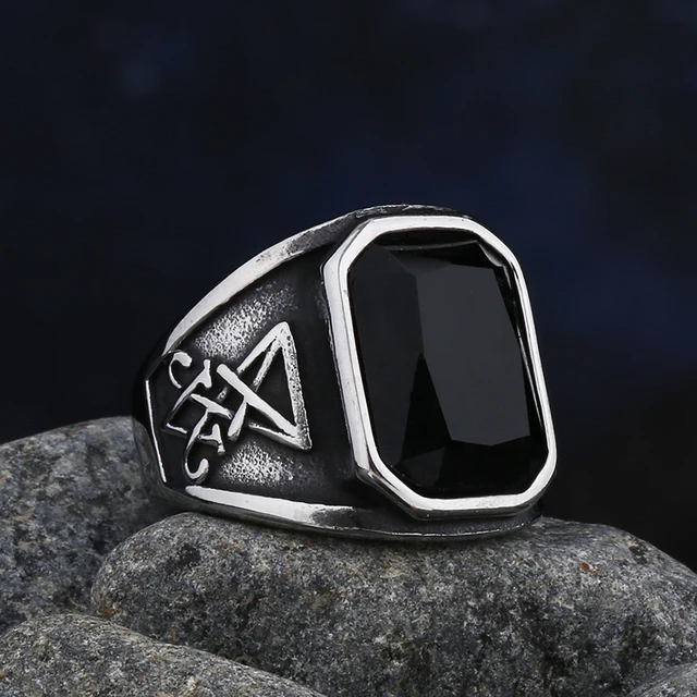 90928-97ae91.jpg Bagues en acier inoxydable avec pierre d'agate noire pour hommes et femmes, bijoux de mariage de haute qualité, cadeaux simples, mode, livraison directe
