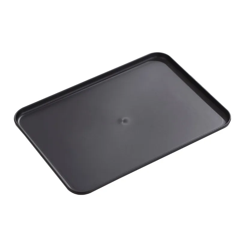 Heavy-Duty Black Rectangular Serving Tray - Non-Slip Surface, Commercial Grade for Restaurants, Hotels, Cafes & Fast Food