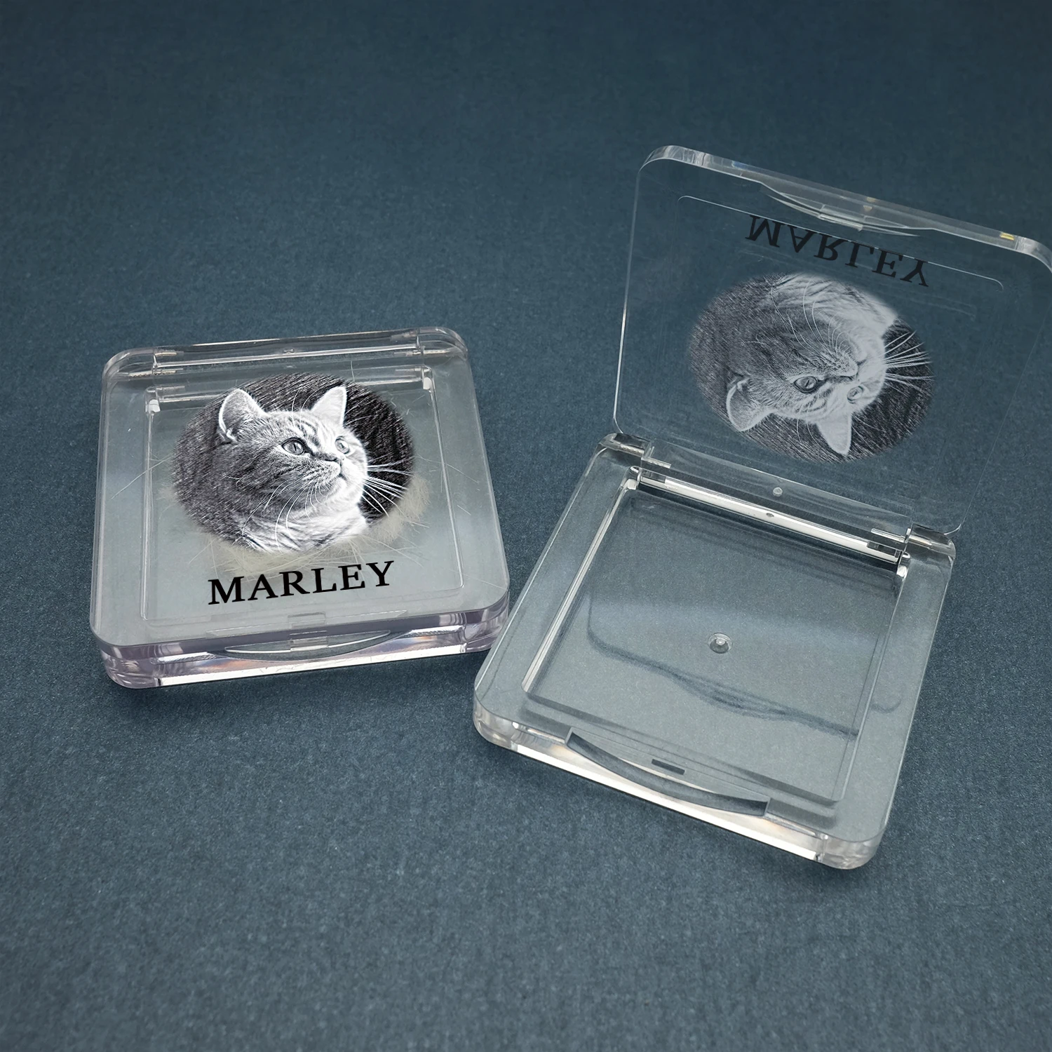 Personalized Pet Fur Keepsake Box with Photo - Unique Memorial Gift