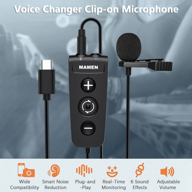 MAMEN MIC-LS01 Voice Changer microfono microfono Clip-on Monitor per cuffie  in tempo reale pluggplay per Tablet Laptop Smartphone di tipo C - AliExpress