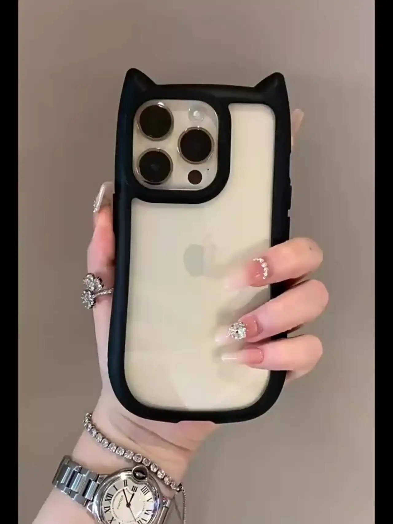 Custodia trasparente per orecchie di gatto con fiocco 3D Kawaii per iPhone 16 Pro 15 14 13 11 12 Pro Max 15 Plus X XR XS Cover in silicone per ragazza carina coreana  202192403