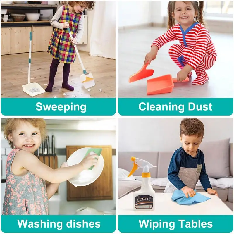 Children's Cleaning Toys Set Children's Educational Simulation Play Cleaning Housekeeping toys Broom Dustpan Mop Brush