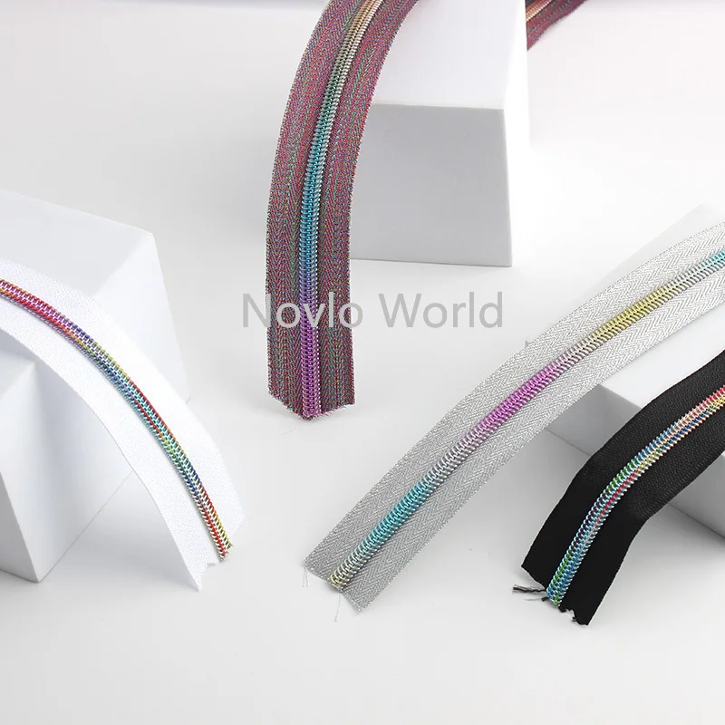 30-100 Yards 32mm Rainbow Nylon Teeth Zipper Colorful Long Zippers Coil Bag Luggage Decor Repair Zip DIY Bag Sewing Accessories
