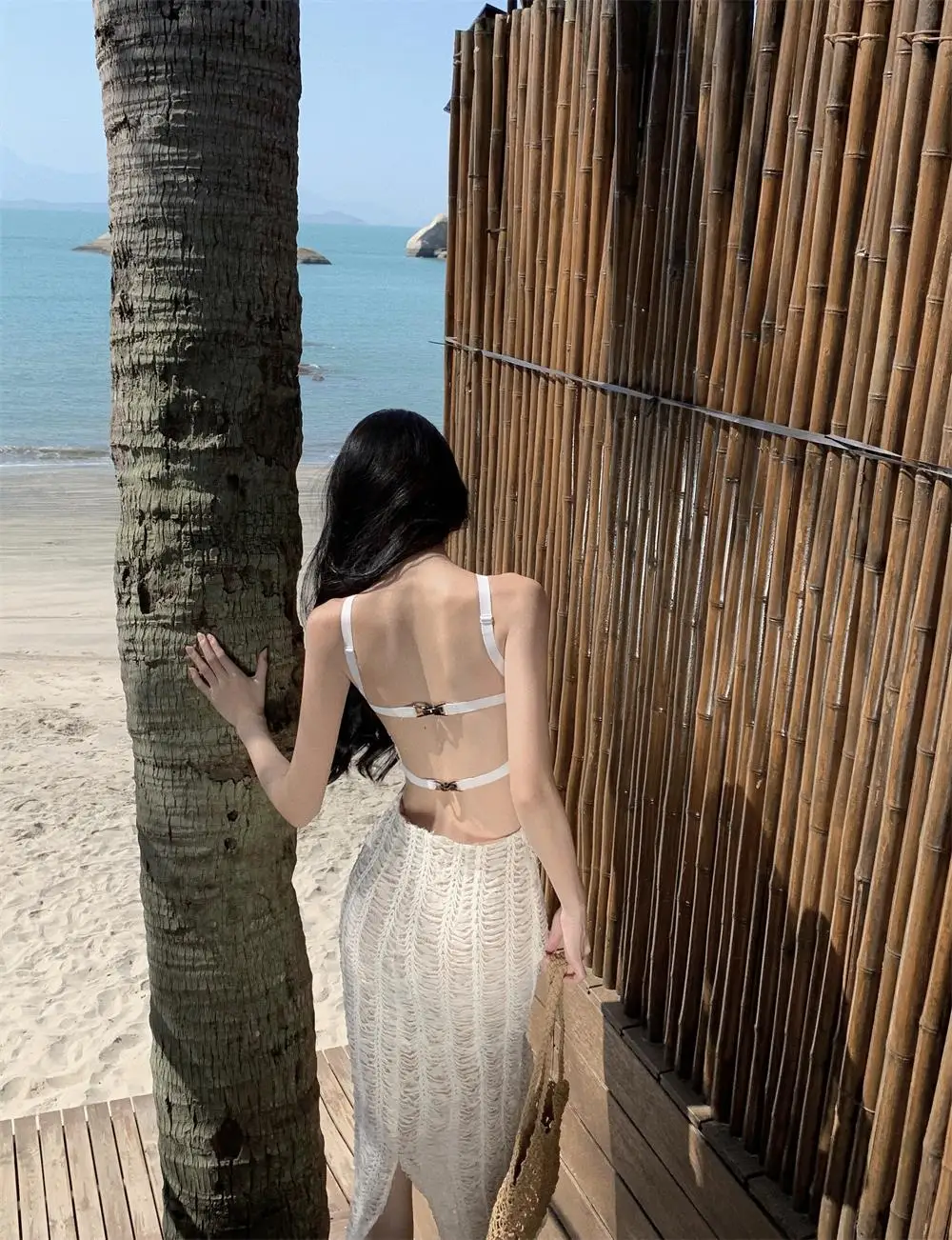 Sexy Knitting Backless Bodycon Dresses for Women Halter Slim Party Dress Sleeveless Korean Fashion Holiday Style Vestidos Mujer