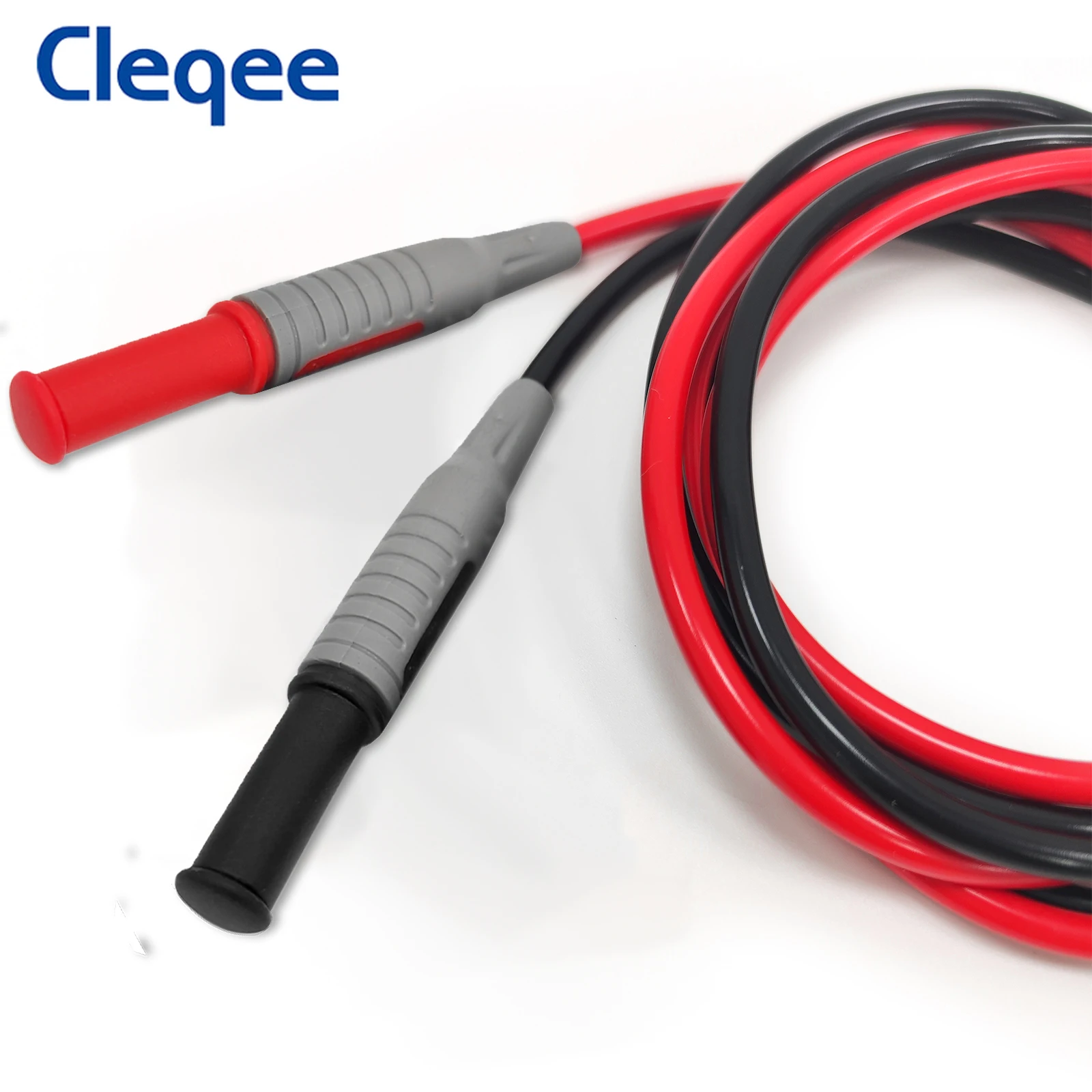 Cleqee P1032 2PCS Dual 4mm Safety Banana Plug Test Leads Straight