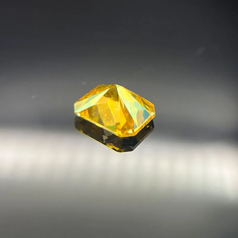 Yellow Color Moissanite Stone with GRA Report Excellent Radiant Cut synthetic Gemstone for Women Jewelry Ring Making Loose 1~5CT