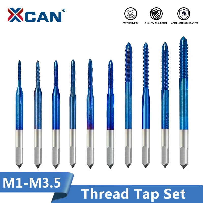 10pcs M1-M3.5 Shank Plated HSS Hand Screw Thread Metric Tap Drill Bits Set 10pcs M1-M3.5 Shank Plated HSS Hand Screw Thread Metric Tap Drill Bits Set
