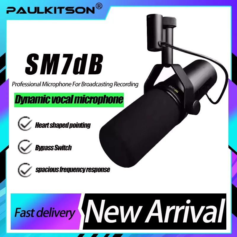 폴킷슨 프로페셔널 SM7dB 고게인 옵션 주파수 응답 다이나믹 보컬 마이크, 스..