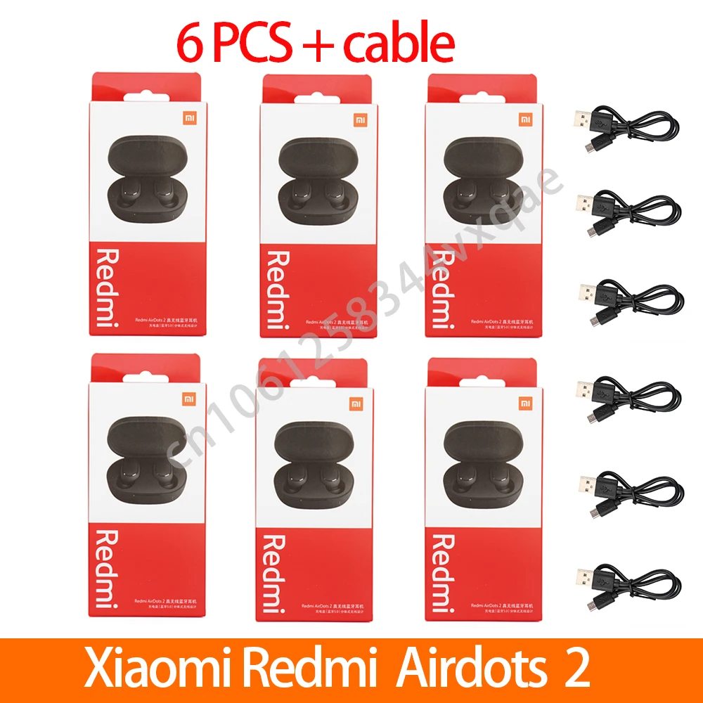 thumbnail image 1 of 3/6/10 piezas Original Xiaomi Redmi Airdots 2 Auriculares True Wireless Auriculares Reductores de Ruido Auriculares Con Micrófono Tws Venta al por mayor, 1 of 5
