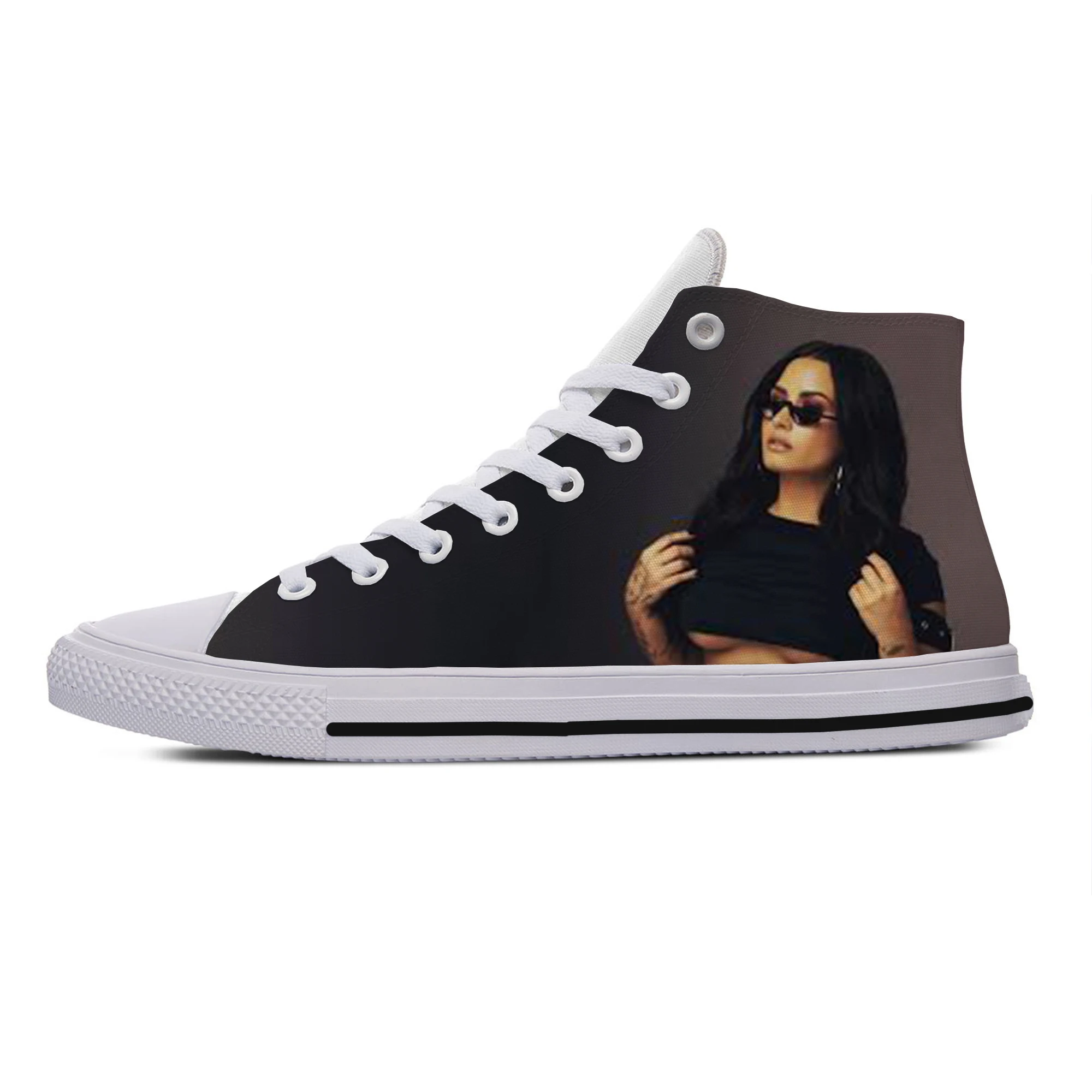 

Hot Cool Fashion Funny New Summer High Quality Sneakers Handiness Casual Shoes Men Women Demi Lovato High Top Latest Board Shoes