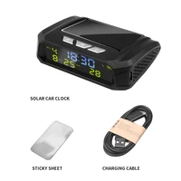 Newest Car USB Solar Charge Smart Digital Clock Calendar Time Temperature LED Display Automobile Interior Accessories Auto Start 5