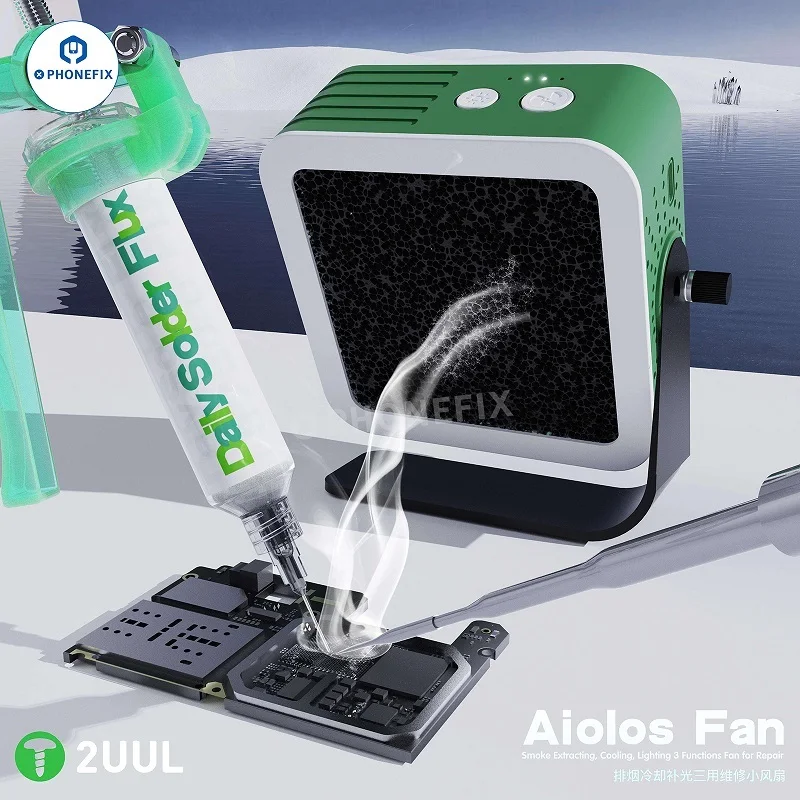 LED 조명 냉각 및 연기 배출 휴대용 소형 선풍기, 휴대폰 마더보드 용접 수리 작업용, 나노 2UUL 미니 3 인 1