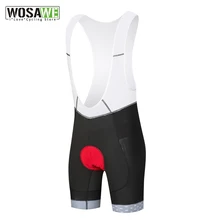 

WOSAWE White Black Bicycle Cycling Bib Shorts Men Outdoor Wear Bike Tights 5D Coolmax Gel Padded Riding Bib Shorts UnderWear