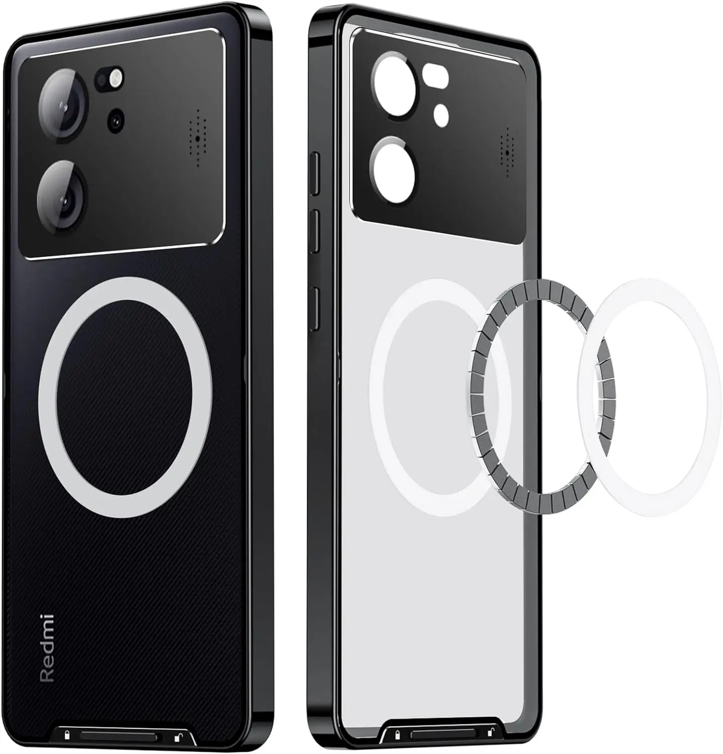 

Металлический магнитный чехол для Xiaomi 13T/13T Pro Case [Металлическая Рамка бампера + предохранительный замок] [Встроенный протектор объектива камеры]