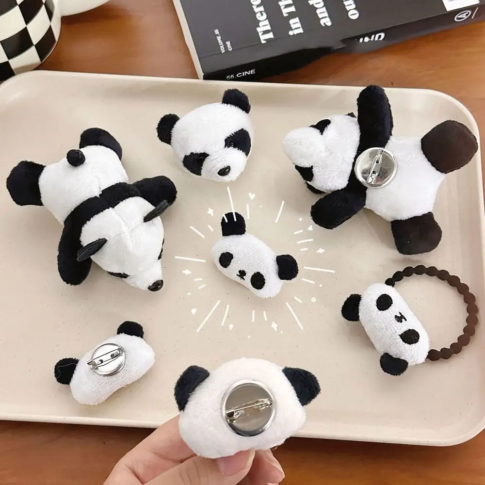 Description Picture 3 of itemDesign Wash Face Plush Animal Doll Hair Rope Hairpin Brooch Chinese Style Headwear Women Hair Accessories Panda Headband