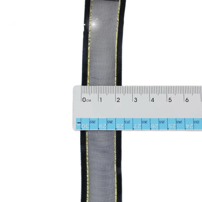 (10 Yards/lot) 25mm White Broadside Gold Edge Organza Ribbon Wholesale Gift Wrapping Decoration Ribbons