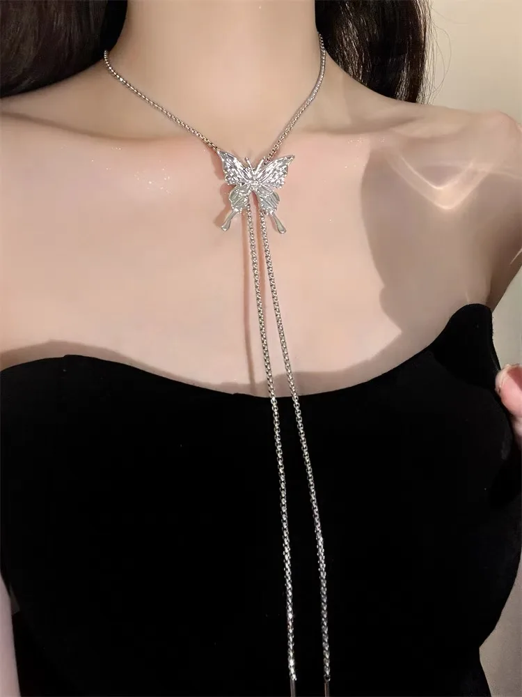 Luxury Butterfly Necklace Creative Pull-out Adjustable