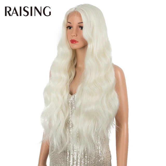 30 40 Inch Lace Front Wigs 13x6 Body Wave Black Lace Front Synthetic Wigs For Women Honey Blonde Colored Curly Wig Pre plucked 1001C