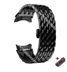 Sleek Stainless Steel Quick - Fit Watch Band with No Gaps - Galaxy watch 6 44mm (Black)